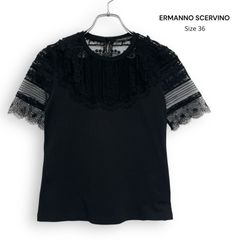 超美品】ERMANNO SCERVINOレース 膝丈ブラック ワンピース 40 - メルカリ