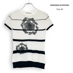 ERMANNO SCERVINO エルマンノ シェルヴィーノ 刺繍 レース レーヨン ニット Size40のサムネイル