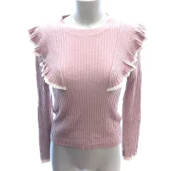 ミッシュマッシュ MISCH MASCH ニット セーター フリル パイピング 長袖 M ピンク /AUのサムネイル