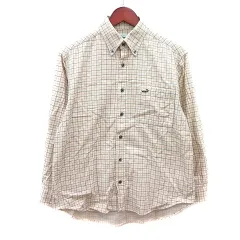 クロコダイル CROCODILE ネルシャツ ボタンダウン チェック 長袖 M 白 アイボリー /MNのサムネイル