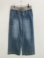 BLUE ブルー デニムパンツ 40 ブルー クロップド・半端丈 無地 ワイド・ルーズ ストレート レギュラー ウエストゴム・紐 ヴィンテージ レディースのサムネイル