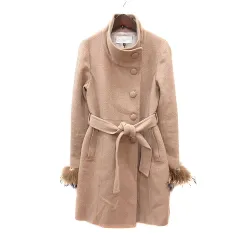 プロポーション ボディドレッシング PROPORTION BODY DRESSING コート ロング 総裏地 ラクーンファー ウール アンゴラ混 3 M ベージュ /MNのサムネイル