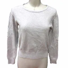 レッセパッセ LAISSE PASSE ニット カットソー レース 長袖 38 M グレー /YKのサムネイル