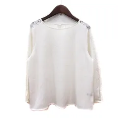 ケティ KETTY ブラウス レース 長袖 切替 2 M 白 ホワイト /MNのサムネイル