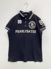 PEARLY GATES パーリーゲイツ ポロシャツ 1 ネイビー 前面プリント バックプリント ブランドロゴ ライン柄 半袖 レディースのサムネイル