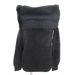 エポカ EPOCA ニット セーター オフショルダー 長袖 ウール カシミヤ混 40 M 黒 ブラック /YKのサムネイル