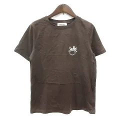 ココディール COCO DEAL カットソー Tシャツ クルーネック プリント 半袖 2 M 茶 ブラウン /MNのサムネイル