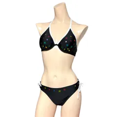 FIORUCCI フィオルッチ 水着 ビキニ セット 11L Lサイズ ブラック 星柄 スター柄 ホルターネック カップ付き レディース セパレート swimwear bikiniのサムネイル