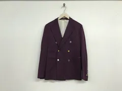 本物ジョンシープJOHNSHEEPバーニーズニューヨークコットンニット柄ダブルテーラードジャケットスラックスパンツセットアップスーツ長袖サーフアメカジスケーターストリートミリタリービジネスパーティーモードドレスゴルフメンズ紺ネイビー赤レッド46Mイタリア製のサムネイル