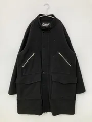 Schott ショット ステンカラーコート L ブラック ウール・ニット ナイロン コットン 無地 ロング丈 フードなし メンズのサムネイル