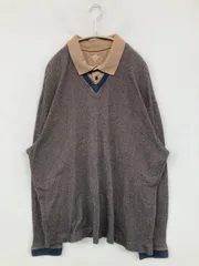 DOCKERS ドッカーズ ニット/セーター XL ブラウン 無地 コットン ミドル丈 長袖 Vネック メンズのサムネイル