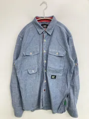 ADDICT シャツ/ブラウス Medium ブルー コットン 無地 ワンポイント ブランドロゴ ミドル丈 長袖 レギュラーカラー メンズのサムネイル
