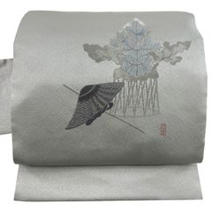 専用帯6888 ○高級 正絹 落款 作家物 塩瀬 友禅 名古屋仕立て 名古屋帯
