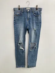 chuu デニムパンツ 27 ブルー クロップド・半端丈 無地 スキニー・タイト レギュラー ストレート クラッシュ・ダメージ レディースのサムネイル