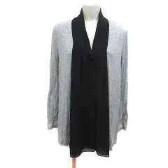 ランバンオンブルー LANVIN en Bleu カーディガン 切替 長袖 38 グレー 黒 ブラック /MSのサムネイル