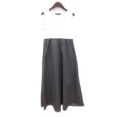 ダブルクローゼット w closet ワンピース ロング ノースリーブ ドッキング F 白 ホワイト グレー /MNのサムネイル