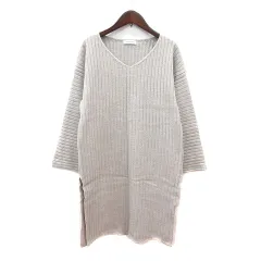 スピック&スパン Spick&Span ワンピース ニット ミニ 長袖 リブ ウール グレー /MNのサムネイル