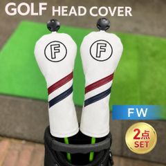 ゴルフ ヘッドカバー FW 2点セット フェアウェイウッド ホワイトカラー
