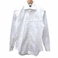 バーニーズニューヨーク BARNEYS NEW YORK ワイシャツ Yシャツ シャドーストライプ 長袖 37/84 白 ホワイト /YKのサムネイル