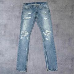 良品 mnml ミニマル ダメージジーンズ スキニー デニム クラッシュ 裾 