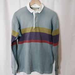 (^w^)b LLBean 80s 90s 빈티지 빈티지 쇼와 레트로 긴팔 라거 셔츠 엘 엘빈 멀티 테두리 칼라 전환 블루 그레이 카키 보라색 레드 헤비 온스 Made in USA 미국제 S 헌옷 OM12781WT