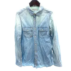 B&Y ユナイテッドアローズ BEAUTY&YOUTH ビューティー&ユース ステンカラーシャツ ブラウス シャンブレー S 水色 ライトブルー /AUのサムネイル
