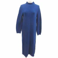 シップス SHIPS ワンピース ロング ニット ハイネック 長袖 カシミヤ混 青 ブルー /YKのサムネイル
