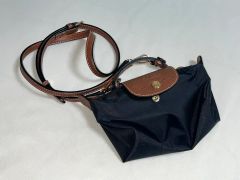 美品 ロンシャン ル プリアージュ キュイール bag 橙 レザー 1298 