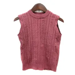 プロポーション ボディドレッシング PROPORTION BODY DRESSING ニット カットソー ノースリーブ ケーブル FR ピンク /MNのサムネイル
