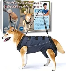 Luaex] 犬 介護 ハーネス【獣医師監修 ワンタッチ装着 介護が楽に】 3点バックル 丸洗いOK 調節可能 高齢犬 老犬介護 歩行補助 犬補助 (ネイビー(オールシーズン), S)のサムネイル