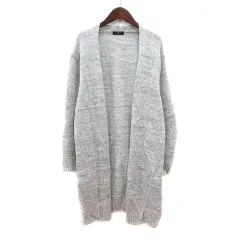 イネド INED カーディガン ニット ロング モヘヤ混 13 XL グレー /MNのサムネイル