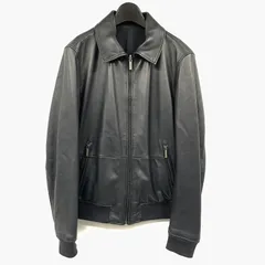【中古】HUGO BOSS リバーシブルレザージャケット ネイビー サイズL ヒューゴボス[17]のサムネイル