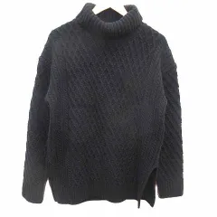 プラージュ Plage plage de charme ニット セーター タイトスカート ケーブル 長袖 ウール 黒 ブラック /YKのサムネイル