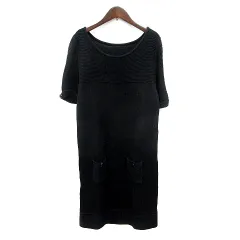 エフデ ef-de ワンピース ニット ミニ 半袖 13 XL 黒 ブラック /MNのサムネイル