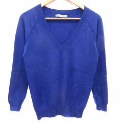 セオリーリュクス theory luxe ニット カットソー Vネック 長袖 38 M 青 ブルー /YKのサムネイル