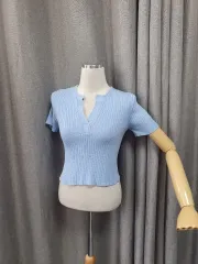 ブルー ニッティング Tシャツのサムネイル