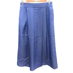 ボールジー BALLSEY トゥモローランド ワイドパンツ ガウチョ スカンツ 麻混 リネン混 36 S 紺 ネイビー /AUのサムネイル