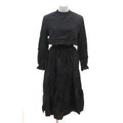 ダブルクローゼット w closet ワンピース ロング ウエストマーク 長袖 M 黒 ブラック /MSのサムネイル