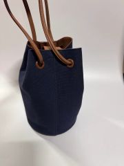KENZO ケンゾー パゴドン 巾着型 ハンドバッグ ネイビー バケット ロゴ 