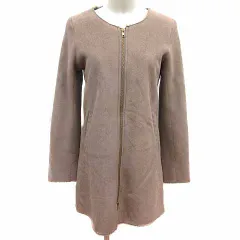 アーバンリサーチ サニーレーベル URBAN RESEARCH Sonny Label Favorite Play フェイクムートンコート ノーカラー ジップアップ 裏ファー 36 S 茶 ブラウン /YKのサムネイル