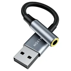 【新着商品】OS/PS4/PS5/Linux/Chromebook等対応 Windows/Mac TRRS 4極 (メタリックグレー) 24bit/96KHz対応 DAC搭載 ミニジャック 3.5mm USB USB サウンドカード 外付け 変換アダプタ オーのサムネイル