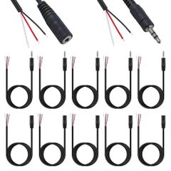 【新着商品】3.5mm 3.5mm ジャック ジャック プラグ プラグ 1/8インチ コネクタ オス オーディオ & ケーブル メス ステレオ ヘッドホン 3極 スピーカー TRS ホーム エンド オープン ステレオ 裸線 ケーブル修理用 - (10個) Xi