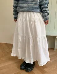 DAILYJOU レイ レース バンディング ロング丈スカートのサムネイル