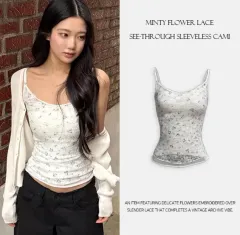 コイミュ ヴィンテージ ピンターLook フラワー レース スリーブレスのサムネイル
