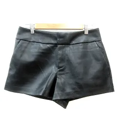 ザラ ZARA ショートパンツ フェイクレザー S 黒 ブラック /MN