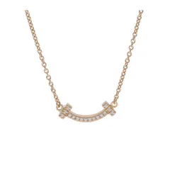 【中古】 Tiffany ＆ Co. ティファニー ペンダント ネックレス・ペンダント Tスマイル 62617772 K18RG　ミニ　ダイヤ　ネックレス 25032607 LIのサムネイル
