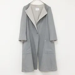 FOXEY フォクシー ノーカラーコート ダブルフェイス ウール ポリエステル グレー 日本製 レディース 40 b01630のサムネイル