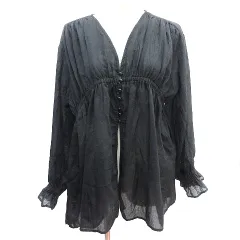 ザンパ ZAMPA style zampa for the holidays シャツ ブラウス ノーカラー 長袖 黒 ブラック /AUのサムネイル