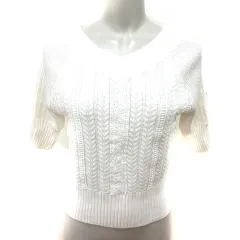 ジルスチュアート JILL STUART ニット セーター 五分袖 総柄 FR アイボリー /RTのサムネイル