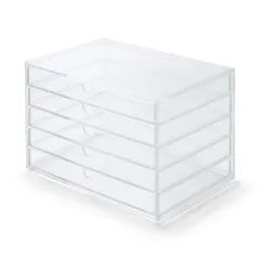 無印良品 重なるアクリルケース・横型5段 約幅25.5×奥行17×高さ16cm 15915491 透明t 6dfeac4d